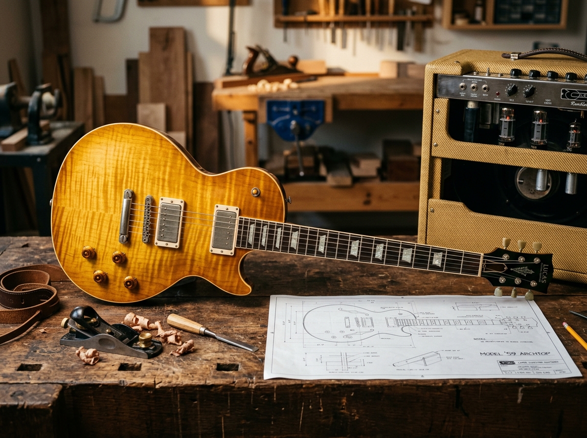 Guitarra eléctrica custom Slezak 59 Archtop hecha a mano en Bariloche